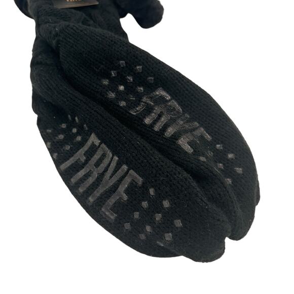 Frye Company Black Fuzzy Cable Home Slipper Socks New with Tags - Picture 1 of 4